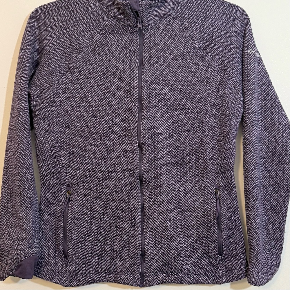 Columbia Purple Knit Herringbone Full Zip Jacket – Women’s XL - Picture 12 of 12